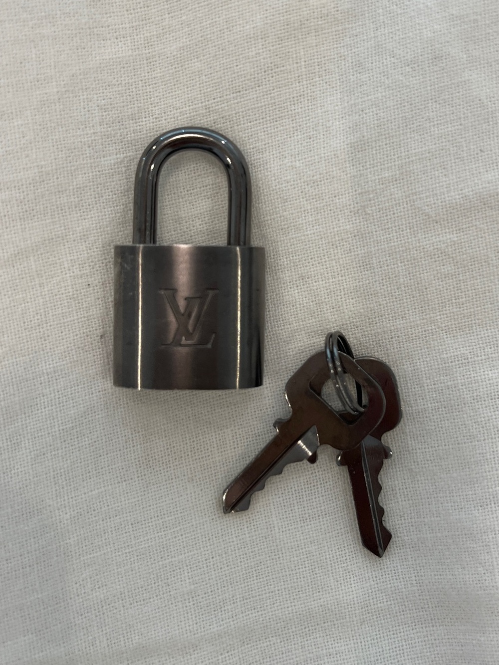 Authentic Louis Vuitton Gunmetal Padlock with 2 Keys